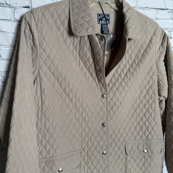 Cutter & Buck Ladies Tan Quilted Jacket, NWT, Side Pockets, Snap Relief, XL - Picture 5 of 10